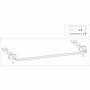 Закачалка за хавлии FALA, хром, 600 мм