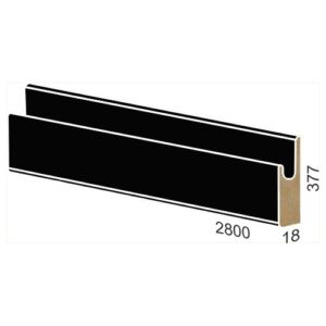 377 мм панел MDF вкопана дръжка – 168 гланц Черно