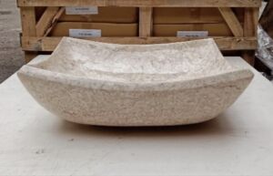 Дизайнерска Мивка за Баня от Индонезийски Бежов Мрамор