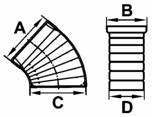 Коляно за плоски въздуховоди 60/204