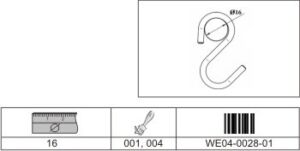 Куки за прибори - тръба Ф16 мм - Хром