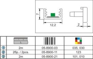 Алуминиеви профили за LED лента 2 м. - СЛИМ комплект с покриваща лента - ПРОЗРАЧНА