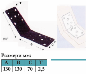 Планка за греда 135 °