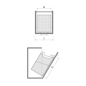 Свалящ се кош за пране за дрехи за вграждане в шкаф