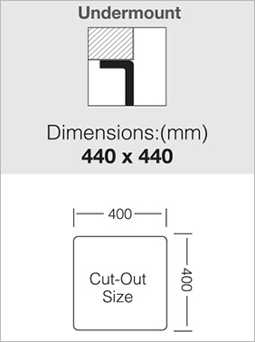 Mивка с голямо корито за вграждане под плот модел ME 400 Mивка с голямо корито за вграждане под плот модел ME 400