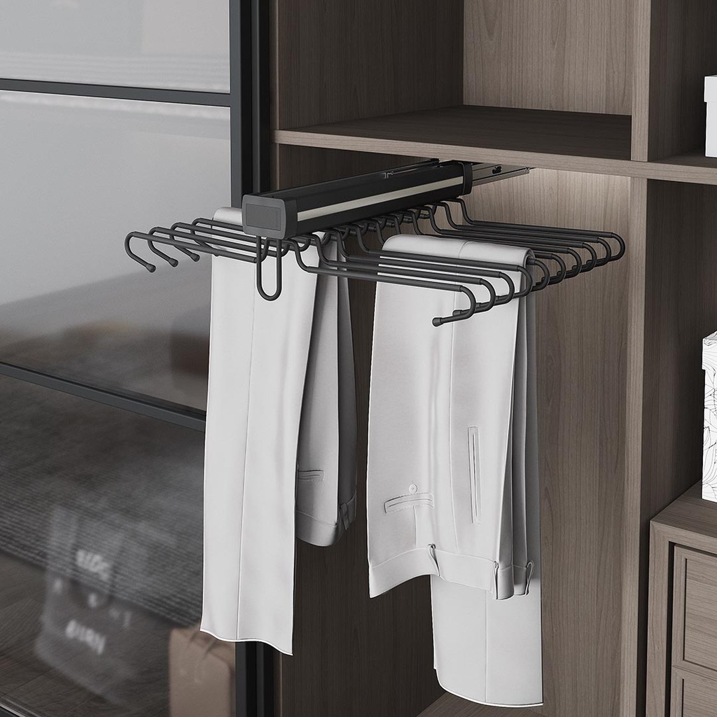 Двойна изтегляща поставка за панталони с плавно прибиране STARAX