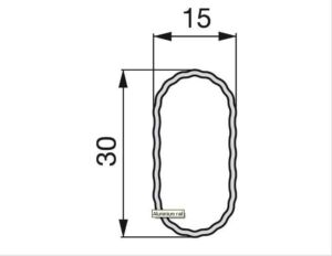 Лост за гардероб дължина Eлипс Aлуминий