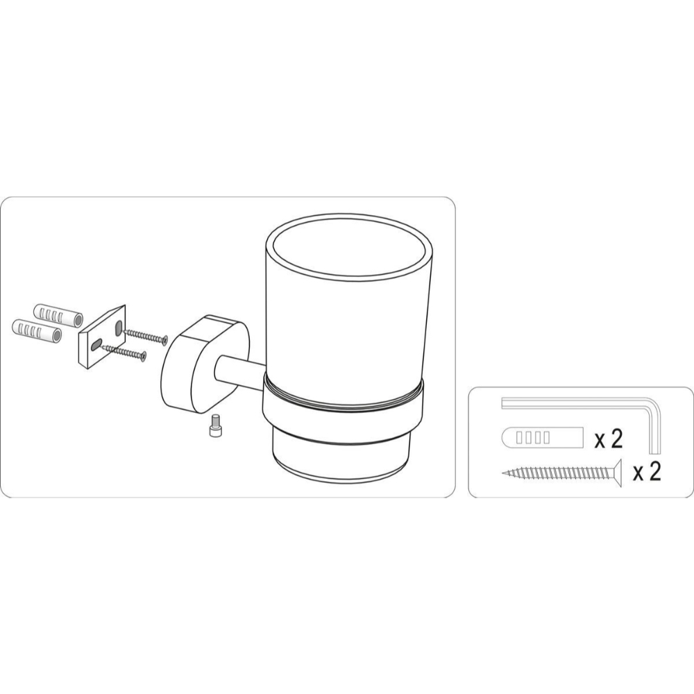Държач с чаша за баня FALA, хром, Ø 65 мм - Image 2