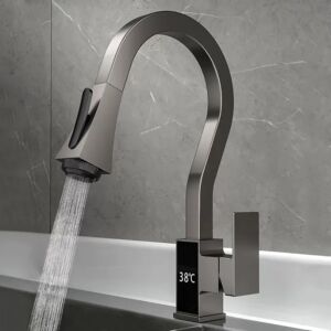 Смесители за кухня с дисплей многофункционален антрацит - титан