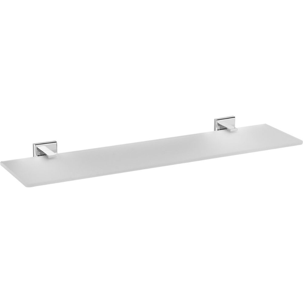 Стъклен рафт за баня FALA QUAD, хром, 520 мм