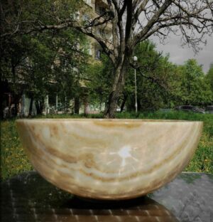 Дизайнерска Мивка за Баня от Индонезийски ОХРА Оникс