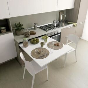 Механизъм за сгъваема, изтегляща се от чекмедже маса, Lunch Reverse