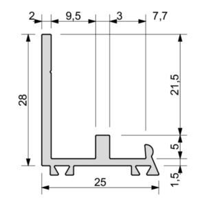 Алуминиеви Профили долен за стенна система модел nr 03100505