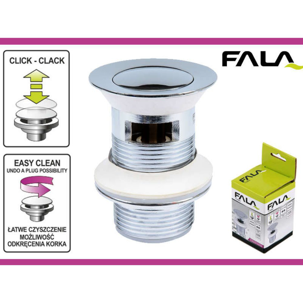 Клик сифон за мивка с преливник FALA, месинг, G 5/4 - Image 2