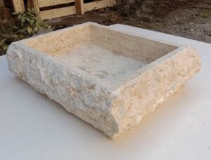 Дизайнерска Мивка за Баня Индонезийски Бежов Мрамор правоъгълна