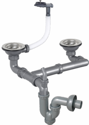 Пластмасов сифон двоен S730D