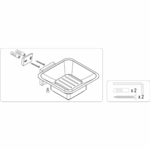 Сапунерка FALA, QUAD, стъклена, хром