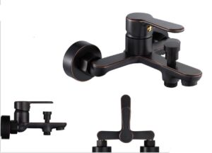 Смесители за Баня душ в Черен Мат с медни Нишки