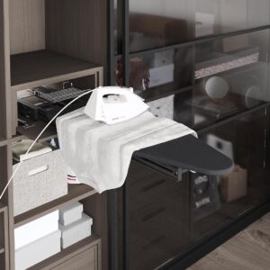 Сгъваема дъска за гладене с поставка за ютия, Антрацит Starax