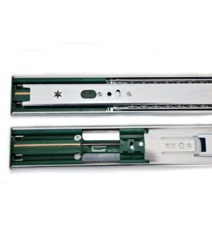 Телескопичен водач с пуш отваряне и плавно прибиране на 100% изтегляне К-Т
