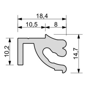 Алуминиеви Профили горен вътрешен за стенна система модел nr 03100205