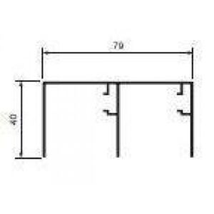 Горна релса за механизъм за плъзгаща Врата - Алумин