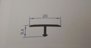 Т образна лайсна Кант набивен с нут 20 мм
