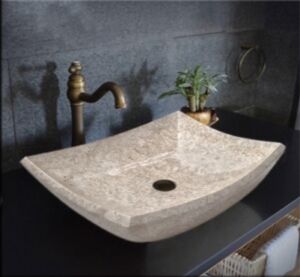 Дизайнерска Мивка за Баня от Индонезийски Бежов Мрамор