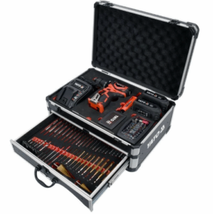 Акумулаторен ударен винтоверт YATO 82797, 18 V, 2 x 2 Ah, безчетков + 126 аксесоара