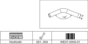 ъгъл 135 гр. за тръба Ф16
