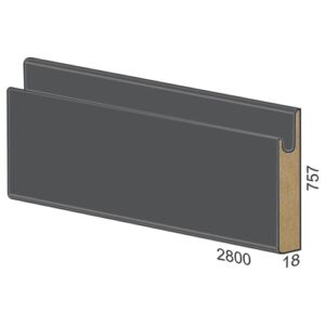757 мм панел MDF вкопана дръжка – 310 мат Сиво