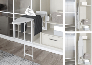 Падаща дъска за гладене с въртящ и повдигащ механизъм