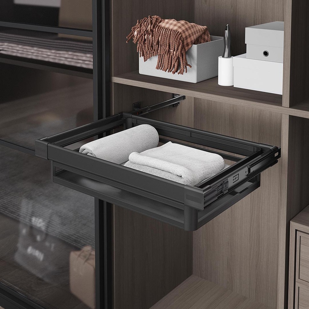 Чекмедже с плътно дъно, Blum водачи с плавно прибиране, Aнтрацит, Starax