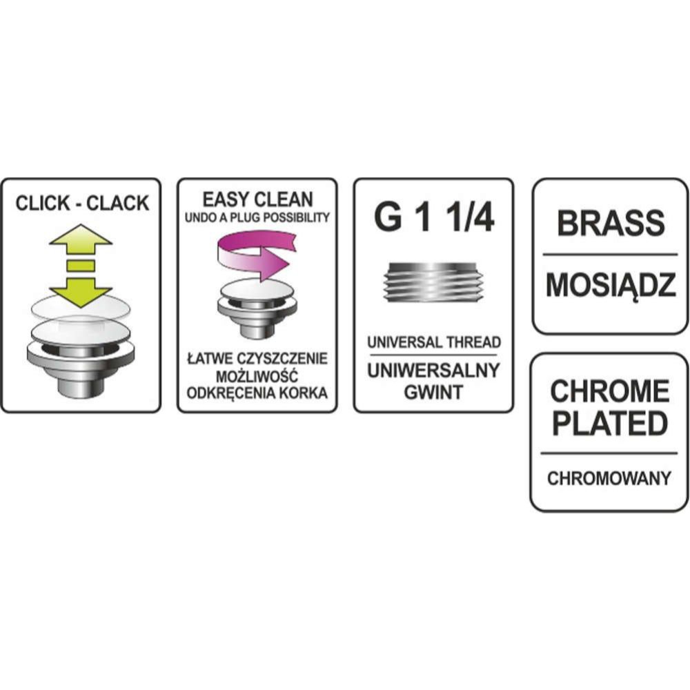 Клик сифон за мивка с преливник FALA, месинг, G 5/4 - Image 3