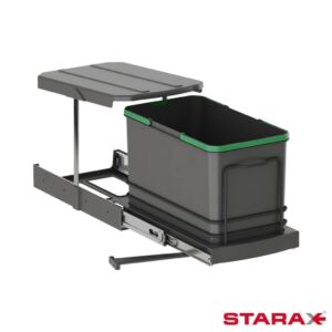 Кухненски Кош за вграждане в шкаф 16 L - АНТРАЦИТ