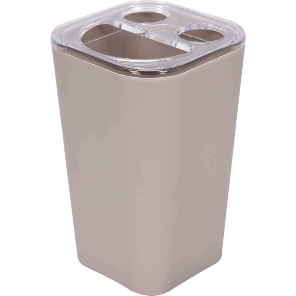 Чаша за четки за зъби FALA, CUBOID, PVC, бежова