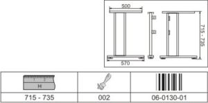 Офис крак за бюро к-т (Сив)