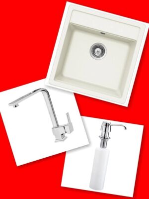 Комплект мивка,смесител и дозатор