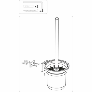 Четка за тоалетна чиния FALA QUAD Chrome