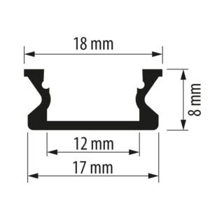 АЛУМИНИЕВ ПРОФИЛ ЗА LED ЛЕНТА, ПЛИТЪК,2М, 3М