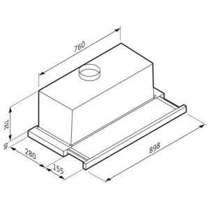 Аспиратор за вграждане Инокс Pyramis TURBO 90см.
