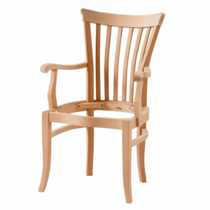 Дървен стол за бар с лакътник античен старинен стил