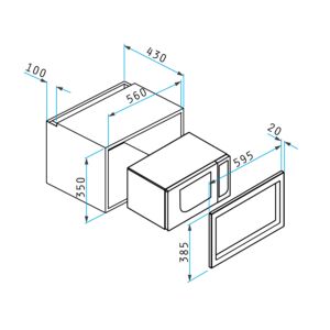 Микровълнова фурна за вграждане Pyramis 26 Inox
