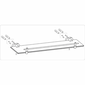 Стъклен рафт за баня FALA, хром, 520 мм