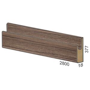 377 мм панел MDF вкопана дръжка – 132 Тик