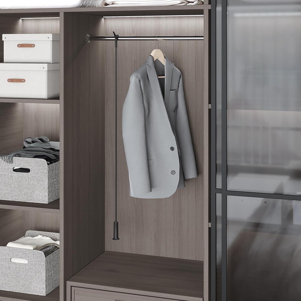 Телескопичен Стик за Закачалки, Антрацит, Starax