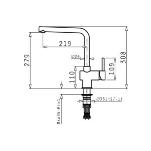 Смесител за Кухня Розово Злато с Черно PYRAMIS