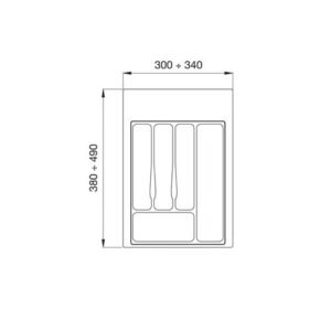 Разделител за прибори PVC за вграждане за 34 х 49 см