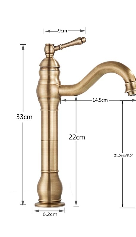 Смесител за Мивка на Баня Тип Купа Античен - Image 5