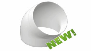 Ъгъл на 45° за кръгли въздуховоди Ф 125